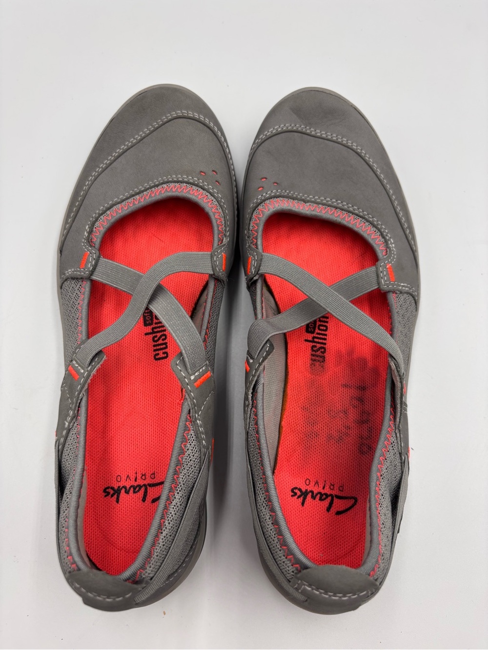 Privo by Clarks Aria Mary Jane Shoes Womens 8.5M Comfort Straps Gray Leather NEW - Picture 9 of 9